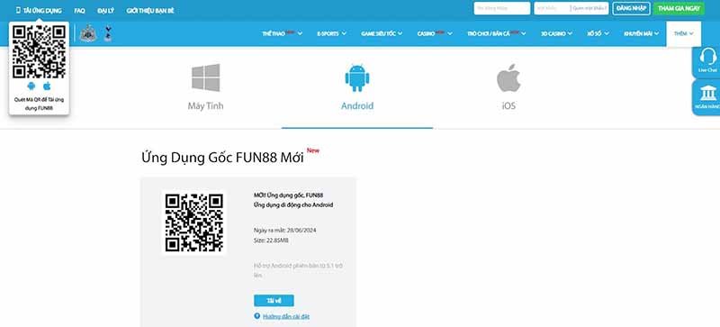 Hướng dẫn cách tải app Fun88 về điện thoại cho người mới 